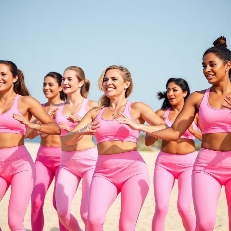 Grupo de mulheres treinando